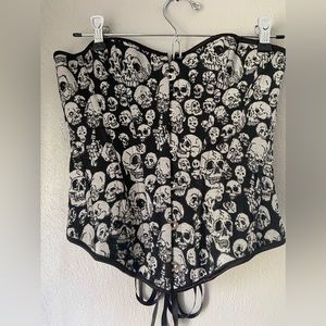 Gothic Skull Print Corset M